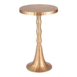 Modern Round Side <b>Table</b> with <b>Gold</b> Metal Base Contemporary Design for Living Room - Product Image 1