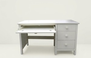Modern <b>White</b> Wood <b>Computer</b> <b>Desk</b> with 3 Drawers Storage Cabinet Freestanding Office Furniture for Home Office Minimalist Design - Product Image 6