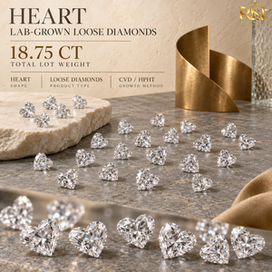 Diamants en vrac de 18,75 carats en forme de cœur, cultivés en laboratoire, CVD HPHT |   Diamants non certifiés de couleur D E F, pureté VVS VS, taille excellente, pour bijoutiers - Product Image 5
