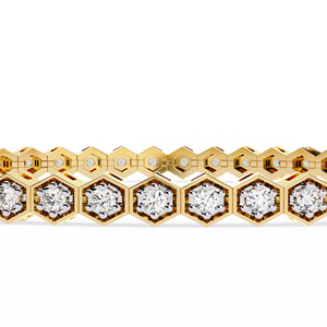 Bracelet en diamant de laboratoire taille brillant rond pour femme, plaqué or, certifié IGI, bijoux de luxe pour fiançailles et mariage - Product Image 5