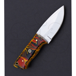 Couteau Skinner artisanal avec manche en résine jaune, couteau de chasse à lame pleine longueur - Product Image 6