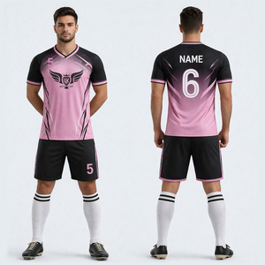 Conjunto de Uniforme de Fútbol Personalizado Azul para Hombre, Equipación Deportiva Transpirable de Secado Rápido con Nombre y Número Sublimados - Product Image 2