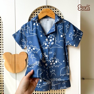 Ensemble de pyjama pour enfants SeunKids avec imprimé animal, doux et respirant, vêtements de maison pour garçons et filles, fabriqué au Vietnam - Product Image 6