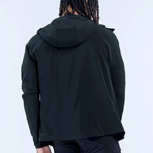 Top Selling OEM Custom Logo Midnight Black Men Zip Jacket & Zip Hoodie Lightweight Quick Dry Gym & Streetwear Hoodie For Men - Product Image 2