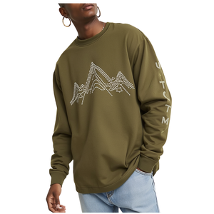 Camiseta de Gran Tamaño para Hombre, Color Verde Oliva, con Gráfico de Montaña y Pedrería, de la Mejor Calidad, Estilo Casual - Product Image 3