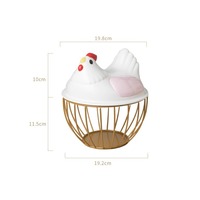 ES02 Vente en gros de contenants de rangement pour œufs, panier à poulet créatif, plateau porte-ail avec couvercle et poignées, décoration d'intérieur
