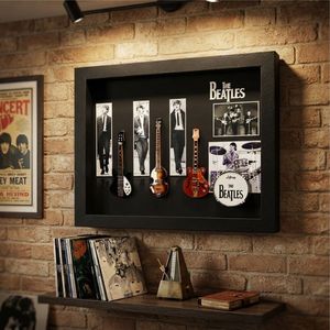 Marco Musical de los Beatles Negro de 11.8 x 9.8 Pulgadas con Guitarra y Caja de Sombra de Vidrio para Regalos Musicales y Souvenirs - Product Image 5