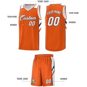 ชุดเสื้อและกางเกงบาสเก็ตบอลแบบกำหนดเอง พร้อมโลโก้ทีม ชื่อ หมายเลข ป้ายชื่อ พิมพ์ลายแบบซับลิเมชั่น ปักลาย 3 มิติ เอวยางยืด ผลิตจากโพลีเอสเตอร์ 100% - Product Image 4