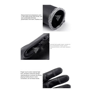 Gants d'hiver pour hommes et femmes, chauds, 100% imperméables, en cuir de mouton, pour le ski, écran tactile, pour temps froid, doublure intérieure en fourrure - Product Image 4