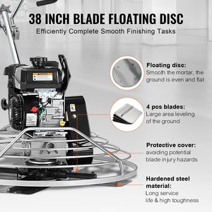 Allanadora de Concreto a Gasolina de 6HP, 38 Pulgadas, de Empuje, con Plato Flotante, de Uso Comercial Pesado para Acabado de Superficies de Concreto - Product Image 3