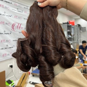 Extensiones de Cabello Humano Vietnamita Virgen con Doble Trama, Ondas Rizadas y Voluminosas, Color Ombre Marrón Oscuro, de Doble Grosor, para Tejer Pelucas - Product Image 3
