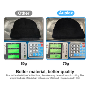 Bonnet en tricot noir unisexe avec revers plié et motif lettres – Casquette décontractée pour l'hiver - Product Image 3