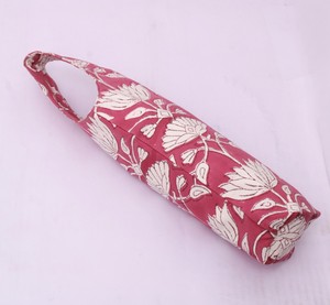 Cotton Bottle Bag Hand Block Print Water Bottle Holder Reusable Fabric Bottle Carrier Eco Friendly Gift Bag. - Product Image 2