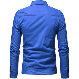 Veste en jean bleu foncé la plus vendue, grande taille, vente en gros, veste en jean pour homme, manches longues, style classique vintage, veste en jean de motard - Product Image 2