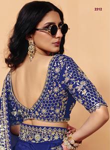 Blusa de Saree Nupcial Festiva para Mujer India, Lista para Usar, Diseño Bollywood, Lentejuelas, Chifón, Alta Calidad - Product Image 3