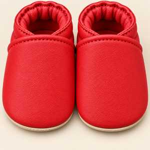 Chaussures pour nouveau-nés en cuir souple rose, chaussures de bébé pour la crèche, chaussures pré-marche, design personnalisé, semelle flexible, fabricant en gros - Product Image 4