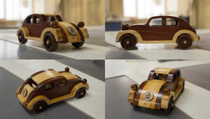 Voiture en bois vintage antique faite à la main, jouet éducatif Montessori, jouets sains pour enfants de 2 à 4 ans, fabriqué au Vietnam - Product Image 5