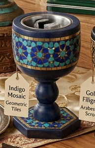 Brûleur d'encens en pierre blanche sculptée avec motif calligraphique, parfum d'oud aromatique, fait main, haute qualité, décoration d'intérieur - Product Image 3