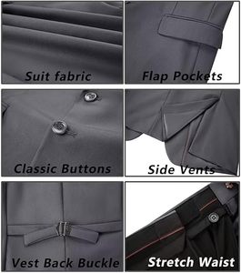 Mens Wedding <b>Suit</b> Pant Coat Formal Slim Fit Groom Tuxedo set - Product Image 5