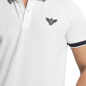Chemise en jersey de coton blanc pour homme, manches courtes, coupe classique, respirante, décontractée, pour le golf, le bureau, l'été, au quotidien - Product Image 6