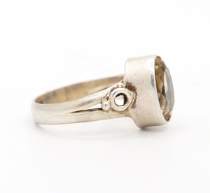 Wholesale 925 Solid Sterling Silver Natural Oval Faceted <b>Citrine</b> Bezel Set <b>Ring</b> Memoria Jewels - Product Image 2