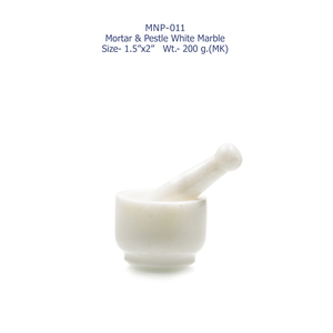 Mortero y Pilón de Mármol Blanco MNP-011 de 1.5x2 Pulgadas, 200g, Herramienta Manual para Moler Hierbas, Precio de Mayoreo Directo de Fábrica - Product Image 1