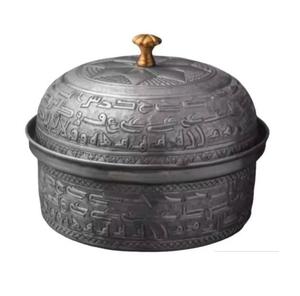 Handmade Wooden Casserole With Lid Great Quality Hammered Metal & Wood Casserole Dish <b>Table</b> Decor Casserole Serving Hot Pot - Product Image 6