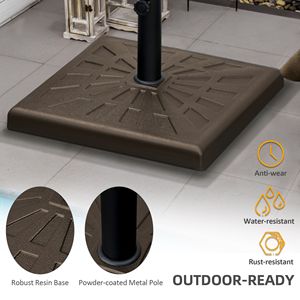 Base per ombrellone da 20 \ "quadrata in resina marrone, robusta ed elegante per uso esterno - Product Image 5