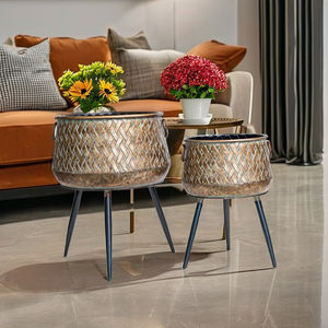 Florero de Metal de hierro de alta calidad para sala de estar, maceta, decoración personalizada para el hogar, Decoración de mesa decorativa, Hotel hecho en La India - Product Image 4