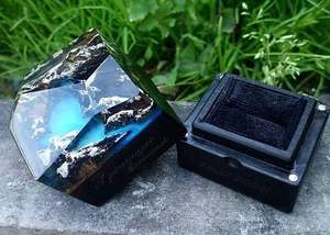 WOODEN RESIN <b>RING</b> <b>BOX</b> CUSTOM Logo Octagon Wedding Jewelry Gift Packaging Storage Engagement <b>Proposal</b> <b>Ring</b> <b>Box</b> - Product Image 6