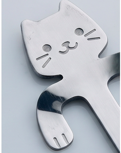 Cuillères Hugging Kitty en acier inoxydable, design mignon, compatibles lave-vaisselle, ensemble de couverts en métal pour café, thé et fêtes - Product Image 2