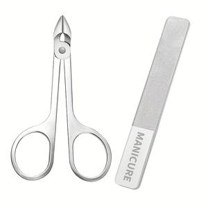 Juego de Tijeras para Cutículas de Acero Inoxidable, Herramientas para el Cuidado de las Uñas, para Eliminar Piel Muerta, Manicura y Pedicura, Incluye Lima de Uñas Nano - Product Image 1