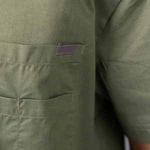 Men Olive Green Scrub Set Short Sleeve V-Neck Top and Pants Cotton Polyester Hospital Uniform for Medical Use - Product Image 5
