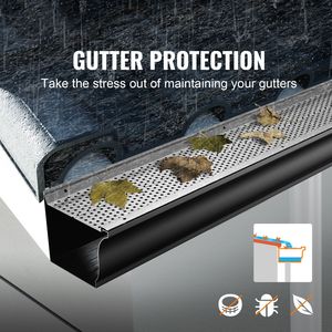Protection de gouttière DIY 5 pouces, filtre anti-feuilles en aluminium, 52 pièces, 208 pieds de longueur totale, diamètre des trous 0,157, épaisseur 0,02, maille en fil d'aluminium - Product Image 2