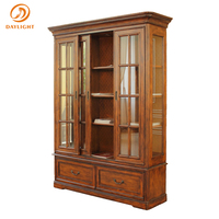 Appartement de luxe européen Meubles d'étude en bois massif Ensemble haut de gamme Villa Antique Étagère Hôtel Royal Bibliothèque classique Armoire