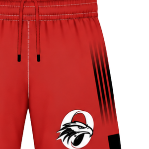 Bright <b>Red</b> White Rugby <b>Shorts</b> Team Uniform Breathable Lightweight Custom Training Sportswear Athletic Performance <b>Shorts</b> - Product Image 3