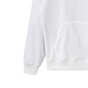 <b>Men's</b> <b>White</b> Solid Oversized Hoodie <b>Sweatshirt</b> with Kangaroo Pocket Drawstring Pullover - Product Image 2