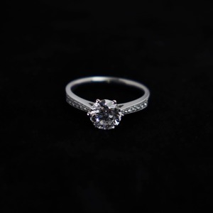 Premium Quality Moissanite Engagement <b>Ring</b> for Women with White <b>Gold</b> Finish and Sparkling Design Available For Sale - Product Image 5