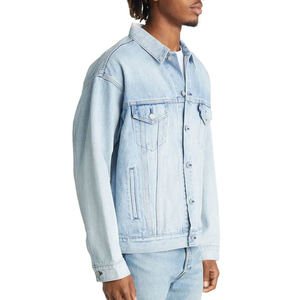 High-Quality <b>Denim</b> Men's <b>Lightweight</b> Custom Design Jeans <b>Jackets</b> - Product Image 2