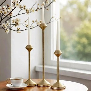 Luxury Gold Metal Taper Candle <b>Holder</b> Modern <b>Brass</b> <b>Candlestick</b> Stand Decorative Table Candle <b>Holder</b> for Home Wedding Decoration - Product Image 1