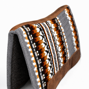 Selle de cheval classique Western Manaal Enterprises, motif géométrique, garniture en cuir marron, doublure en laine, équitation - Product Image 2