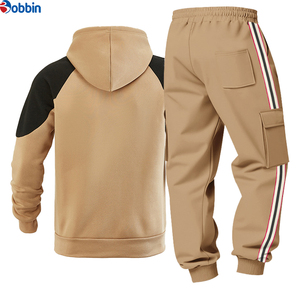 Nuevo Conjunto Deportivo para Hombre, Cómodo, con Capucha, Estilo Cargo, de Poliéster y Algodón, Casual, de Manga Larga, Color Sólido, con Cordón Ajustable - Product Image 4
