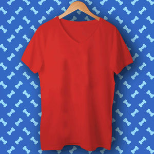 T-shirt col V 100 % coton respirant grande taille imprimé en gros pour hommes, t-shirts unis col V avec logo personnalisé, prix de gros avec OEM - Product Image 4