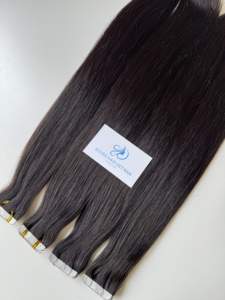 Vente en gros d'extensions de cheveux humains vierges 100% ruban à double tirage trame de cheveux naturels Remy chinois Yaki d'eau profonde naturellement droite - Product Image 2