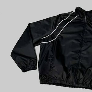 Comfortable Custom Logo <b>Zip</b> <b>up</b> <b>Jacket</b> Nylon Sets Unisex Running Windbreaker Set with Reflective <b>Zip</b>-<b>Up</b> Polyester Nylon Tracksuit - Product Image 3