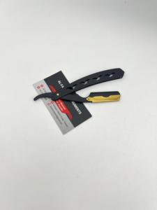 Single <b>Edge</b> Blade Men's Wet Shaving Razor For Face Underarms Bikini Hair Removal <b>Black</b> Color with Gold Mustache Design - Product Image 4