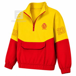Pull à col zippé personnalisé NSPDK pour sororité, couleur rouge et or, logo brodé, décontracté, pour femme, vêtements grecs - Product Image 2