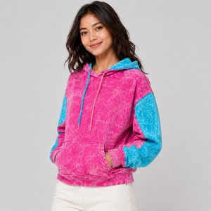 Trending Customized Latest Design Pullover Women's Acid Wash Hoodies <b>for</b> Winter Season Hooded OEM Serviced Pullover Hoodies <b>Sale</b> - Product Image 6