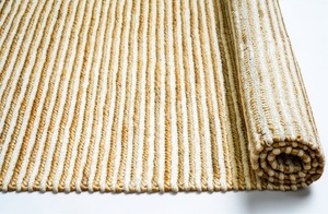 Tapis artisanal traditionnel en laine et jute, rayé naturel, tressé, écologique, lavable, antidérapant, adapté aux animaux domestiques, à poils moyens, pour la maison - Product Image 5