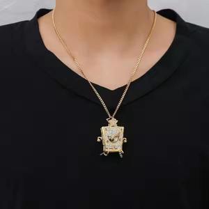 Collar de Plata 925 Fabricado en India, Estilo Hip Hop, con Colgante de Moissanita, Joyería de Moda para Hombre, Estilo Rapero, Disponible en Grandes Cantidades - Product Image 1